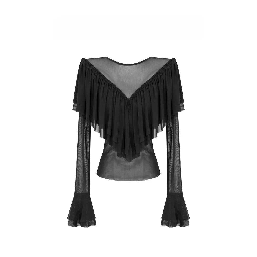 

LYXJ Women's Long Sleeve T-Shirt Mesh Design Slimming High Quality Spring 2026 Fashionable Polyester Spandex Blend Shirt