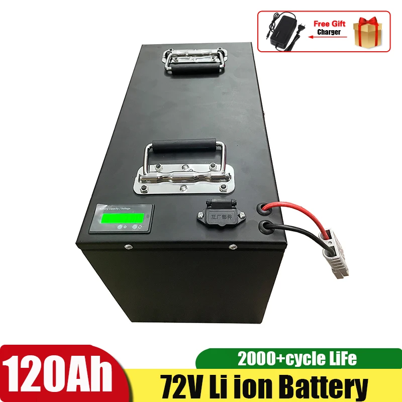 72V 120Ah Li ion Battery With 340A BMS +20A Charger