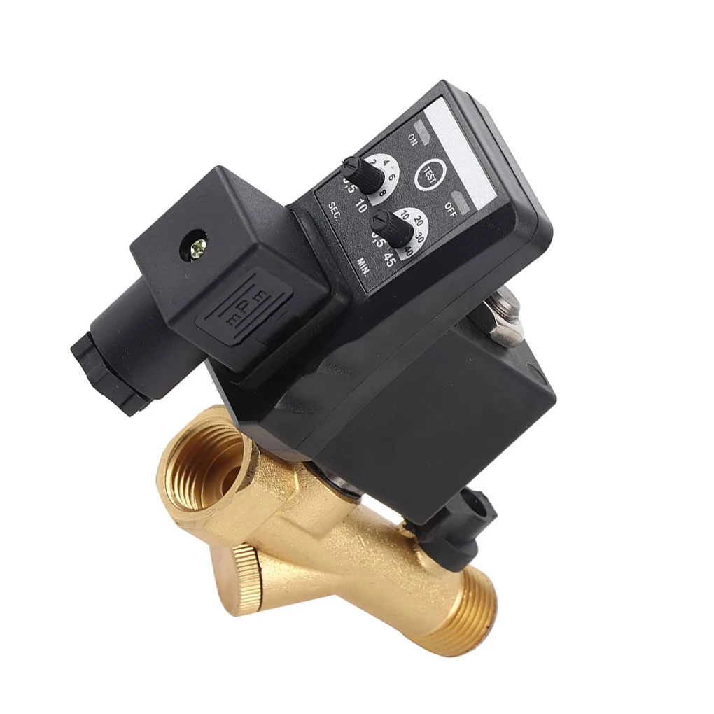 Valvola di scarico temporizzata elettronica automatica G1/2 DN15 per valvola di scarico solenoide di gestione condensa del compressore d'aria AC230V