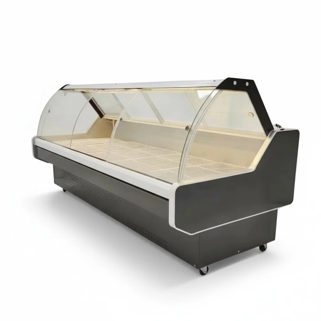 

Холодильная витрина Deli Cooler, 150 x 105 x 120 см, для свежего мяса, 450 л, с воздушным охлаждением, коммерческий холодильник для супермаркетов