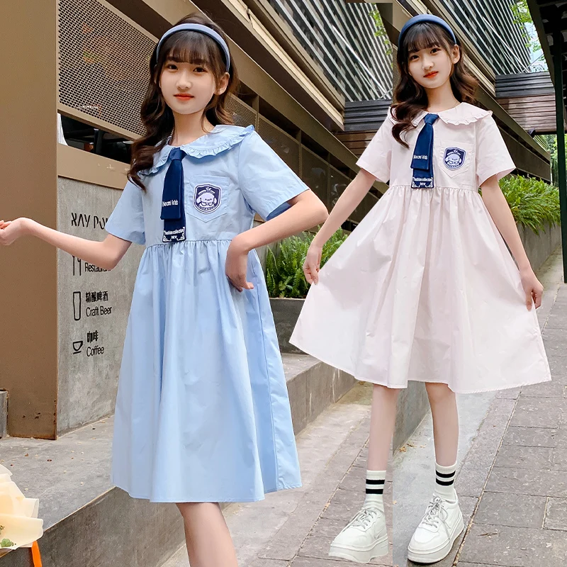 

Summer Breathable Dresses 2022 New School Children's Long Skirts Spring Autumn Sports Dresses Cotton Baby Skirts Factory Cheap