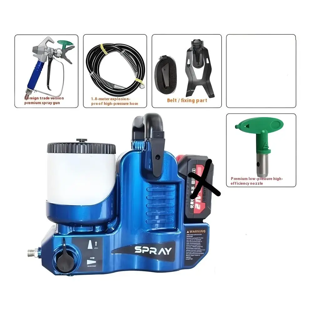 6 Adjustable Speeds Painting Machine For Makita Airless Paint Sprayer For Wall Paints Varnishes 18-21V BateJQ High-pressure Small Backpack Spray