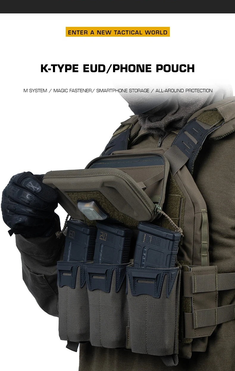 K-Type EUD/Handytasche Molle-Hülle Universelle Outdoor-Sport-Handy-Navigationsboard-Halterung Jagdwesten-Zubehör – Detail 1