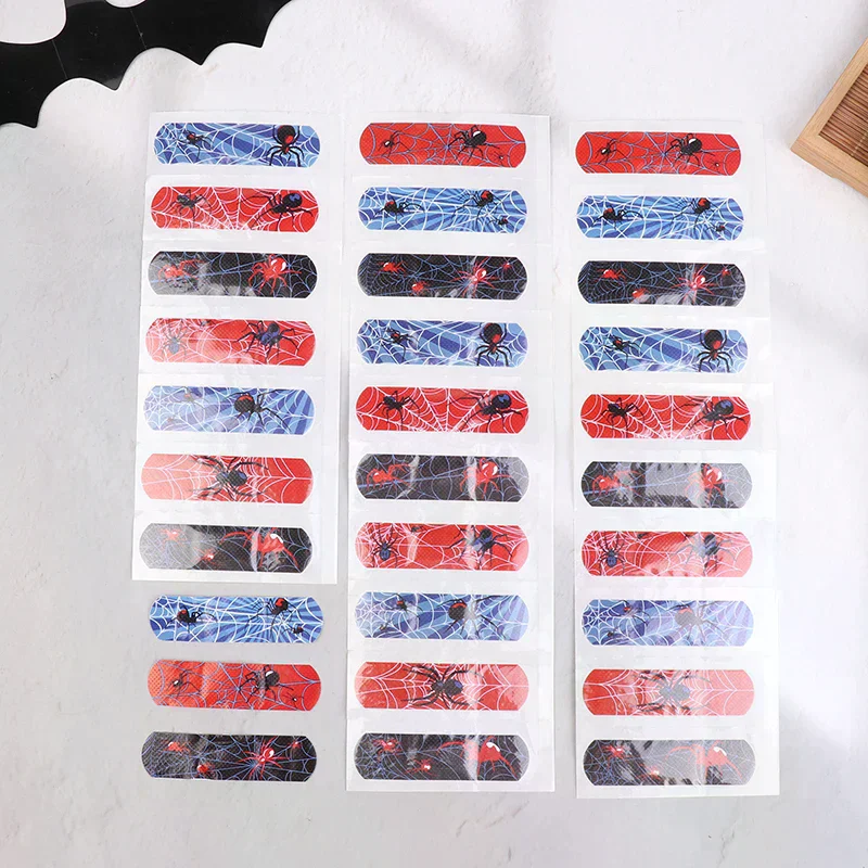 30pcs Cartoon Cute Spider Band Aid Wound Dressing Patch Plaster Skin Tape First Aid Disposable Breathable Adhesive Bandages