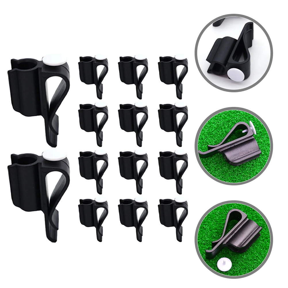 

14 Pcs Golf Club Clip Putter on Holder Spring Loaded Clips Pocket Holders Bag Black Shaft Clamp Miss