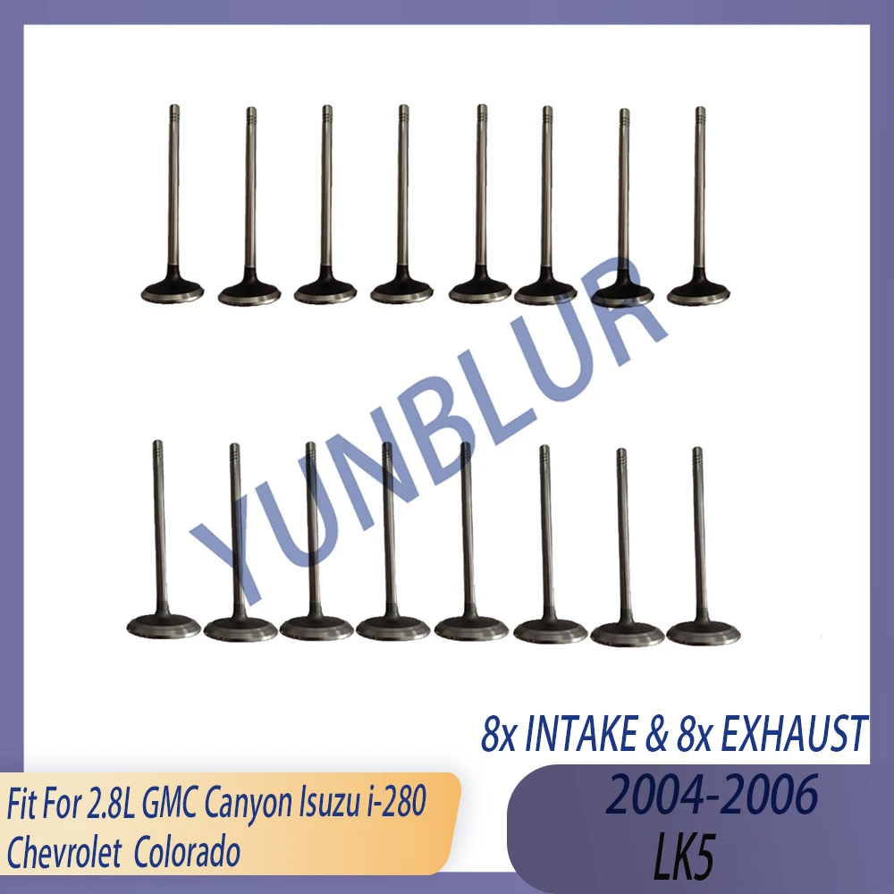 

Engine Intake & Exhaust Valve Kit Fit 2.8 3.5 4.2 L Gas L52 LK5 LL8 02-06 For GMC Envoy Canyon Isuzu Chevrolet Buick Hummer H3
