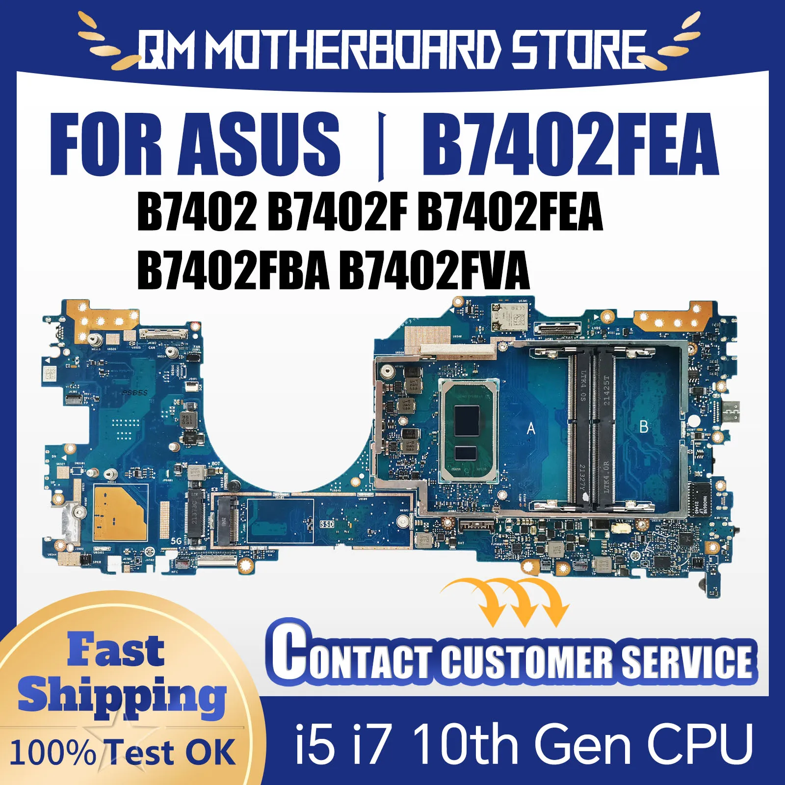 

B7402FEA laptop mainboard support ASUS ExpertBook B7 Flip B7402F B7402FV motherboard B7402F With i5 i7 11th Gen CPU 8G 16G RAM