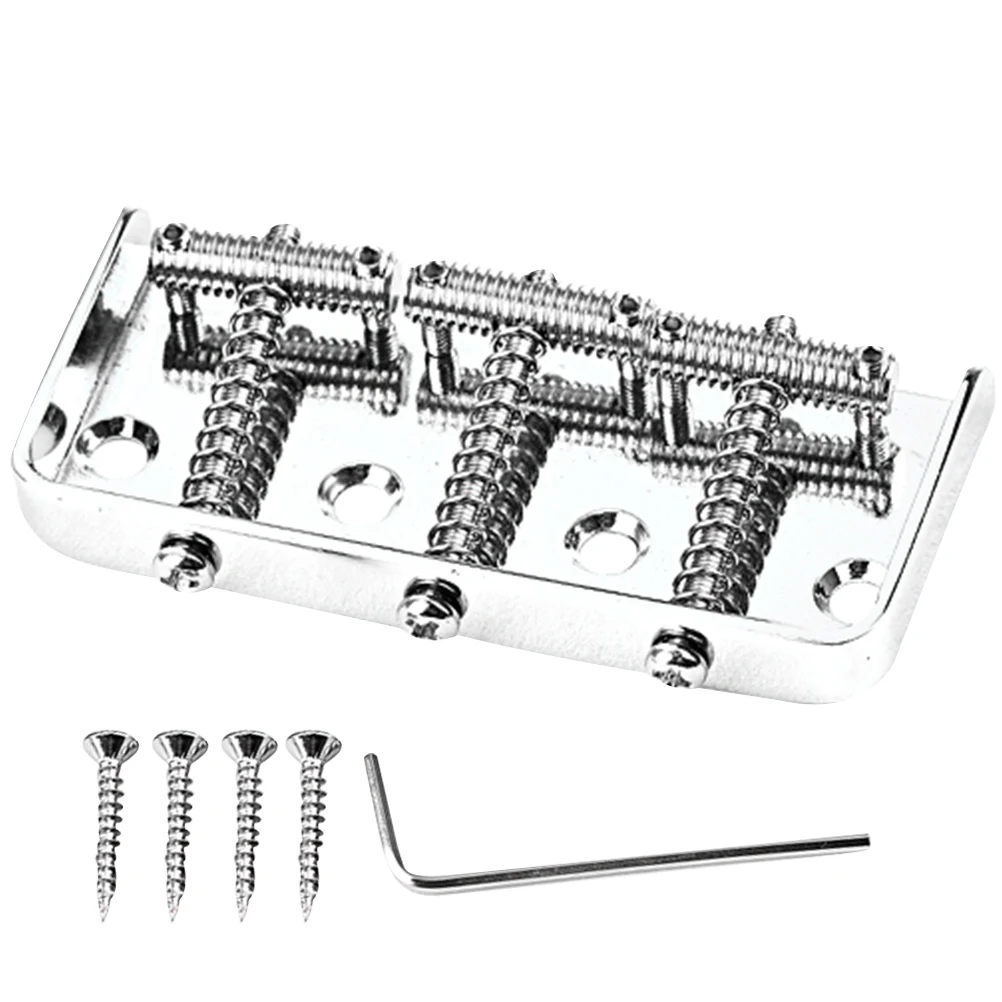 

1 set Chrome Electric Saddle With Screws Durable Metal Replacement Parts Accessories Saddle Bridge Tremolo System Roller Bass