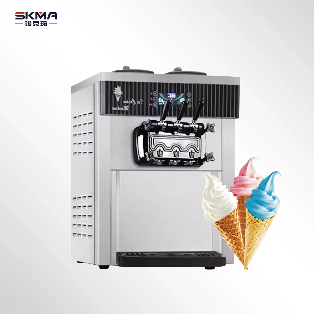 High Production Three Flavor Ice Cream Maker Commerical Intelligent Automatic Easy To Operate Soft Serve Ice Cream Maker Machine