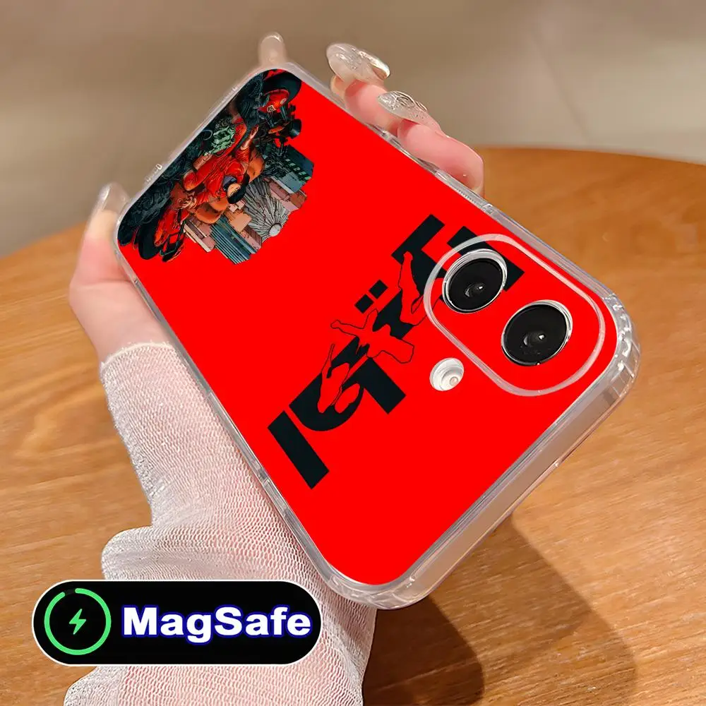 

Модный чехол Akira для iPhone 17 16 15 14 13 12 11 Air Pro Max Plus Mini Magsafe, прозрачный, цветной, роскошный