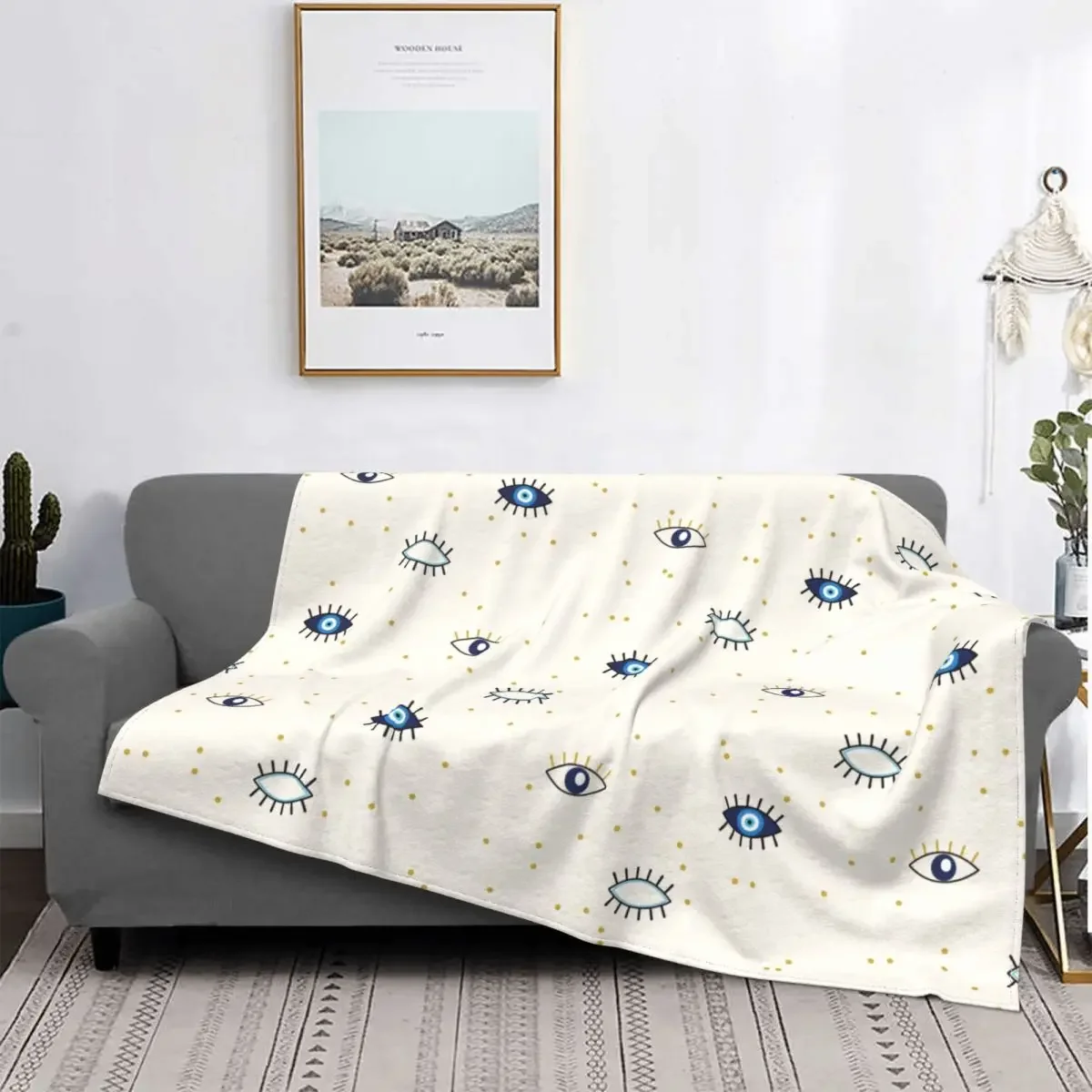 Airplane Travel Decoration Soft Warm Bedspread Eyelash Knitted Blankets Cartoon Beauty Glam Closed Eyes Flannel Throw Blanket