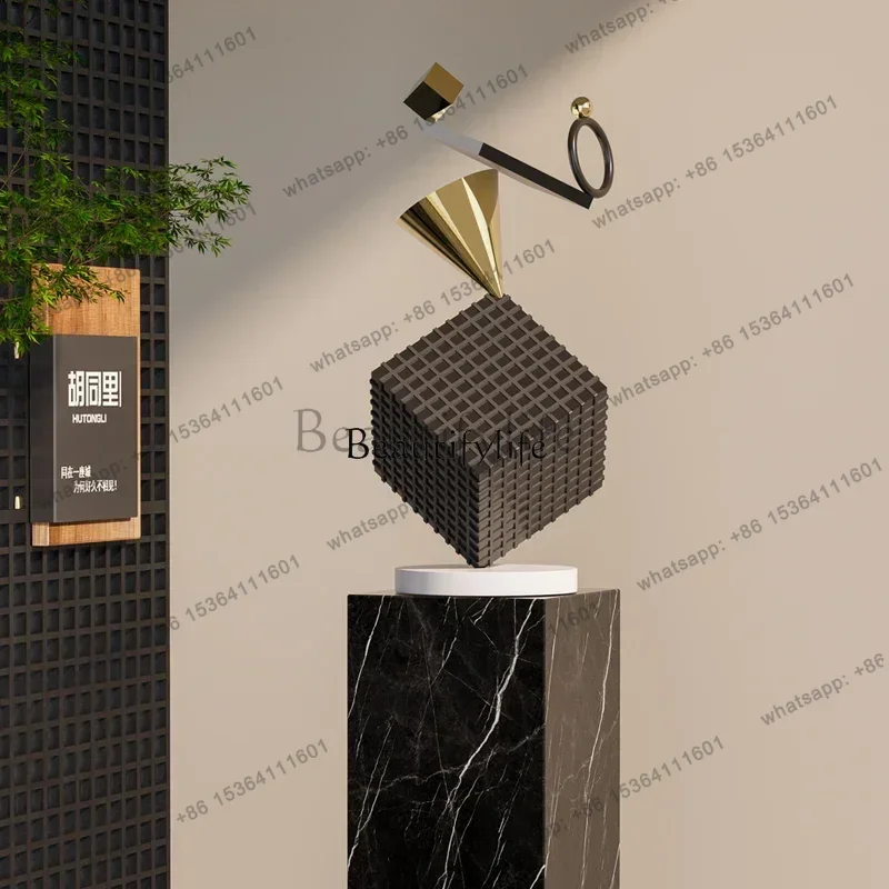 12Creative balance square three-dimensional sculpture ornament floor shopping mall hotel sales office decoration creativity