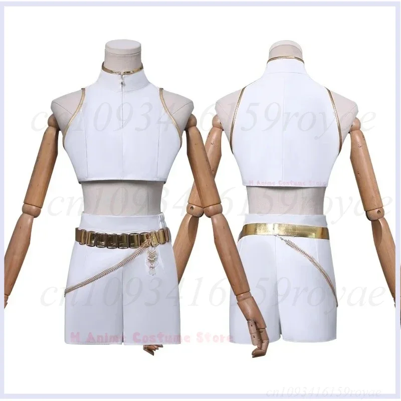 

Rumi Cosplay Costume White Stage Uniform Outfit Earrings Halloween Party for Women Girls New 2025
