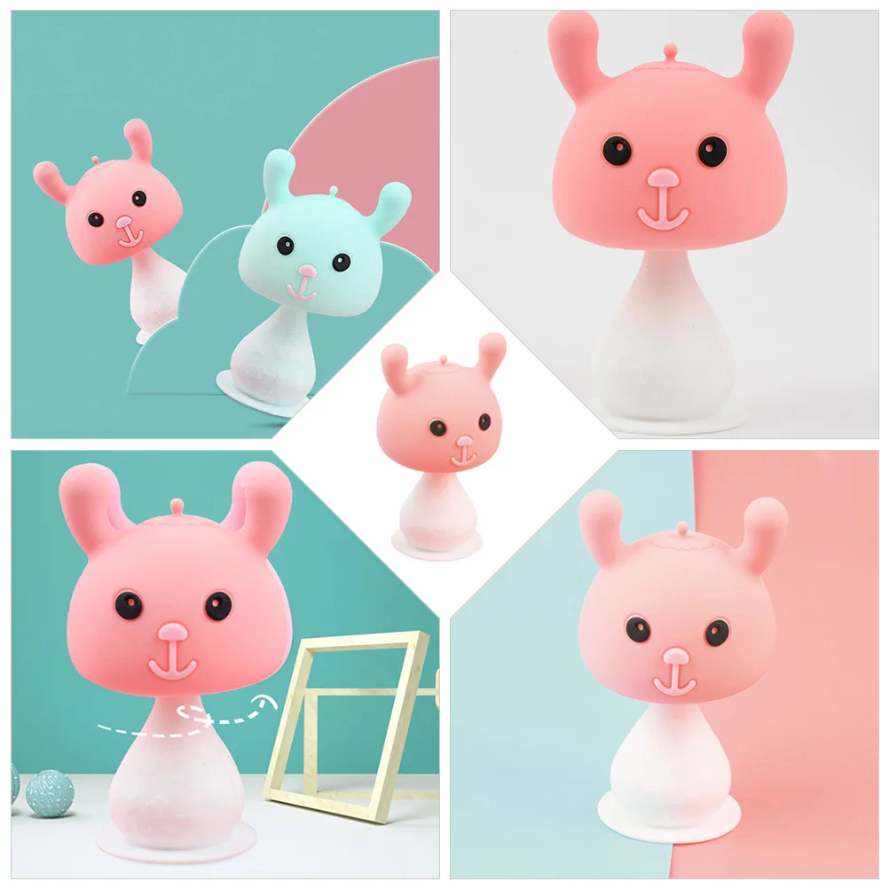 2 قطعة عضاضة الطفل الكرتون الفطر الغذاء الصف سيليكون خفيفة الوزن المحمولة مهدئا مضغ المولي عضاضة تطوير الرضع