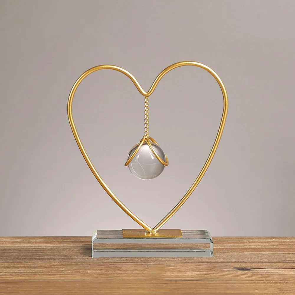 

Light Luxury With Bracket Crystal Ball Ornaments Geometric Abstract Crystal Ball Sculpture Desktop Decor Stand Home Decor