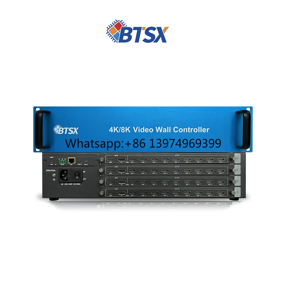 8K Video Wall Processor with Web/RS232/IR Control Multiple Splicing Modes Software Standby for Digital Signage Public Display
