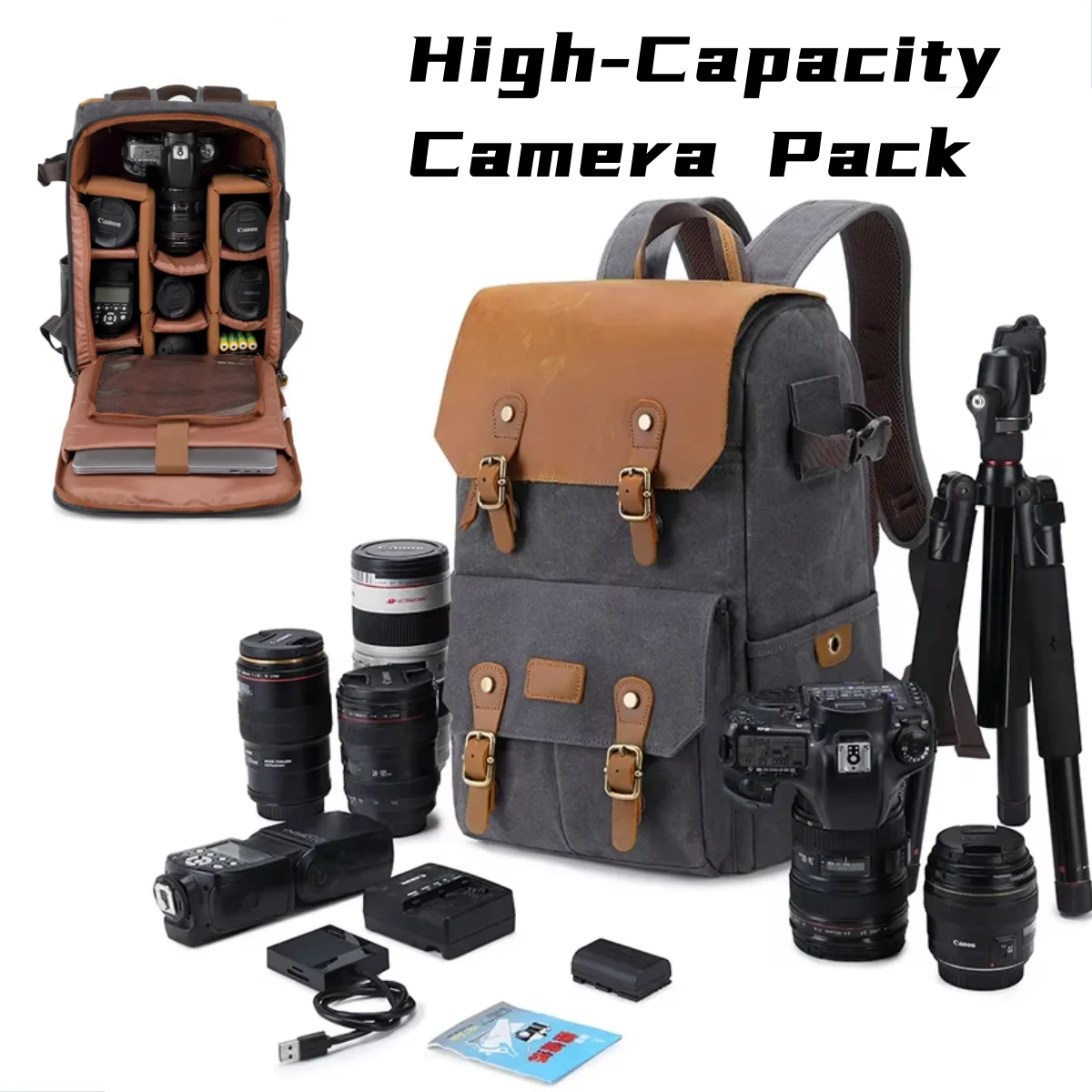 

Travel Professional Camera Backpack With Tripod Bracket, 30L Outdoors Business Lightweight Daypack