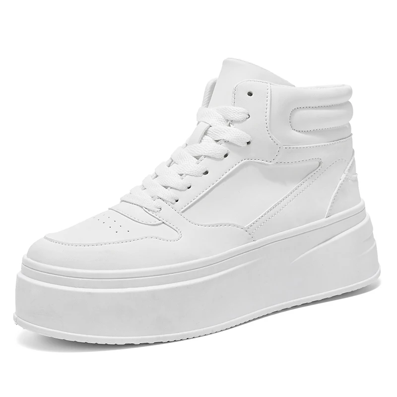 Board Shoes 2024 New White Shoes Women Boots Casual Shoes British Style High Board Shoes Small White Ankle Boots Tenis Masculino