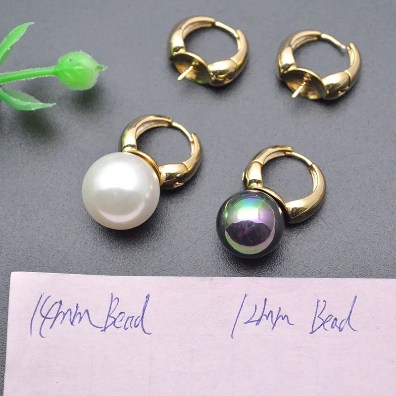 

30 шт., серьги круглой формы с рычагом на спине, используемые для самостоятельного клея, ваши собственные полуотверстия, жемчужные каменные бусины, изготовление сережек