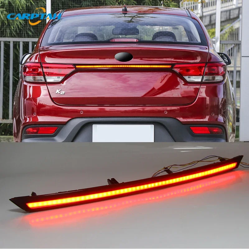 Car LED Rear Bumper Lamps For Kia Rio 4 2017 2018 2019 2020 Brake Light Turn Signal Backup Reflector Lamp Reverse Taillight