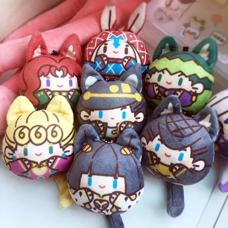 JOJO Bizarre Adventure Steel Ball Run Anime Plush Keychains Gyro Johnny Diego Kawaii Plush Doll Collectible Bag Charm Toys Gifts