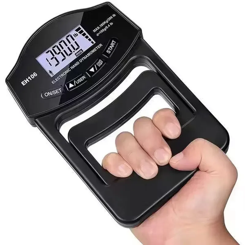 Digital Hand Dynamometer Adjustable Grip Strength Tester Portable Electronic Finger Muscle Trainer for Household Fitness