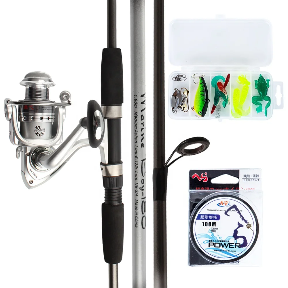 

JiXiangMa official-website Fishing Kit 1.8m full kit fishing rod set reel combo spinning fishing rod reel combo