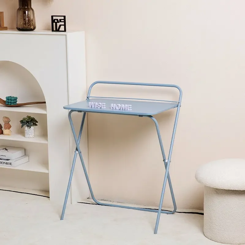 

Nordic Foldable Colorful Metal Frame Narrow Console Table Ins Aesthetic Balcony Desk Minimalist Home Office