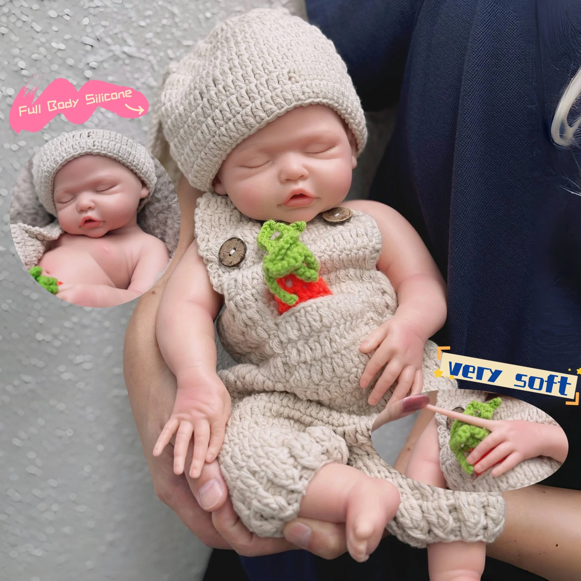 16-17Inch Reborn Dolls Girl Full Body Soft Silicone Newborn Baby Doll Toys For Kid's Christmas Gifts Cute Reborn Baby Dolls