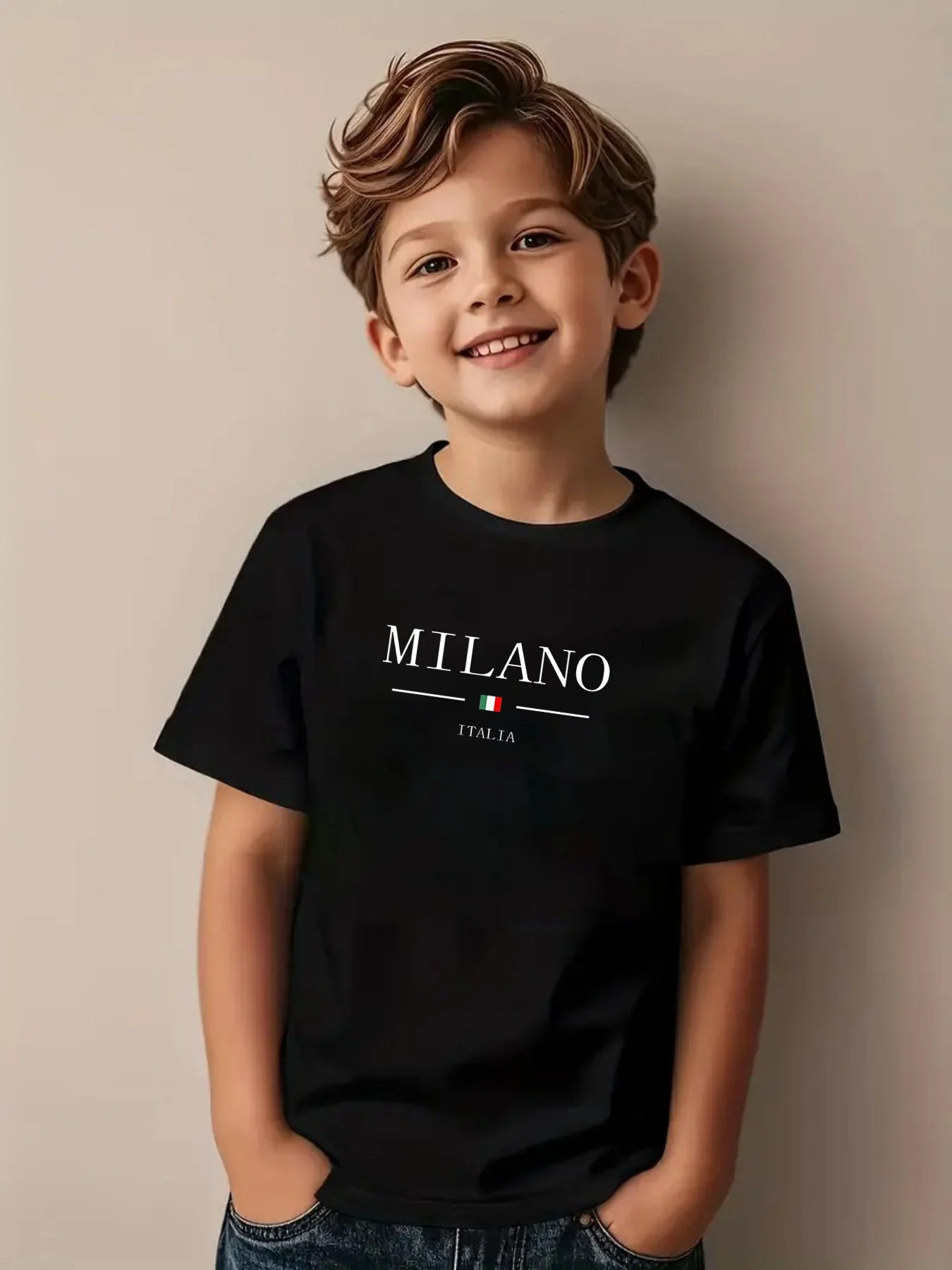 2023 neue Kinder Kleidung Grafik Sommer T-Shirt Jungen Und Mädchen Mode Tops Teen Jungen Lose Kurzarm T