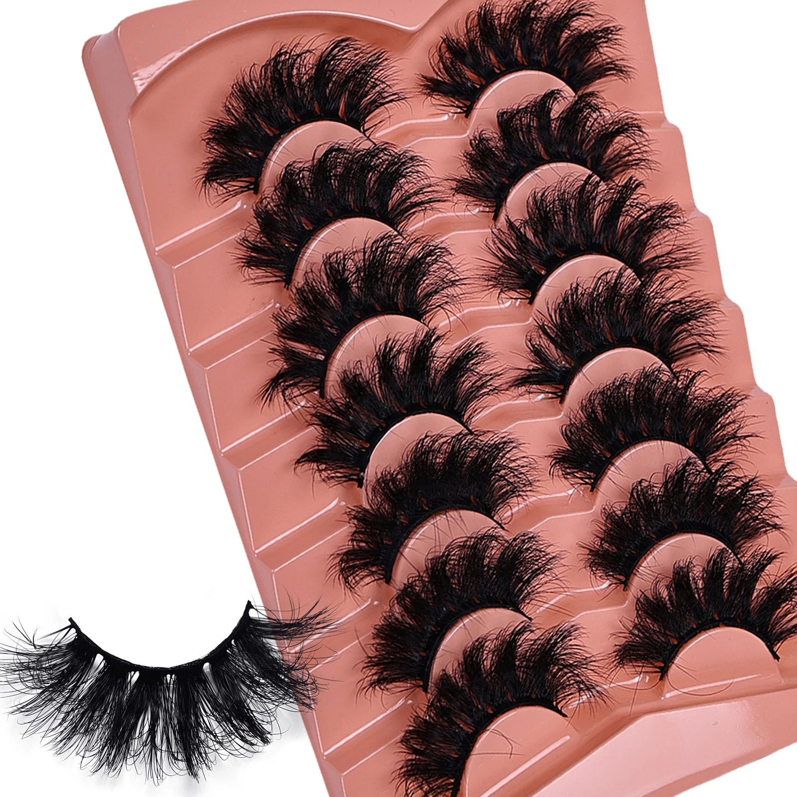 3D Cat Eye Lashes Pluizige Piekerige Valse Wimpers - Natuurlijk Luchtig Effect, Gemakkelijk aan te brengen voor dagelijkse/feestmake-up, Geschikt voor alle oogvormen