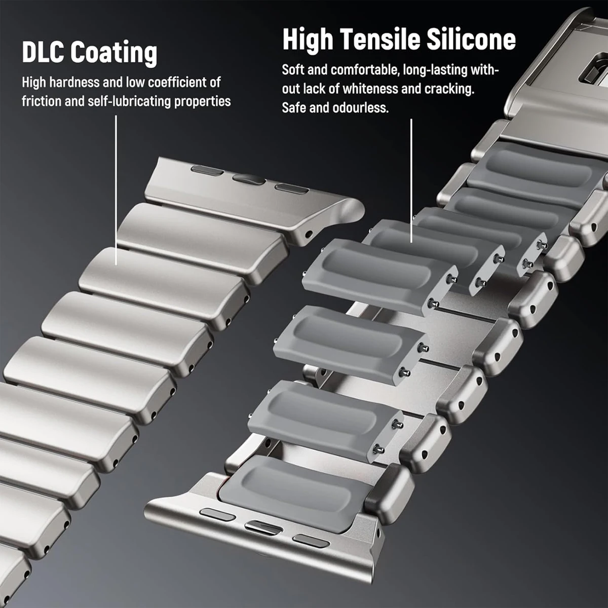 Silicone Magnetic Strap for Apple Watch Ultra 4/3/2 49mm Series 12/11/10 46mm Titanium Metal Band Iwatch 9 8 7 45mm SE3 44mm