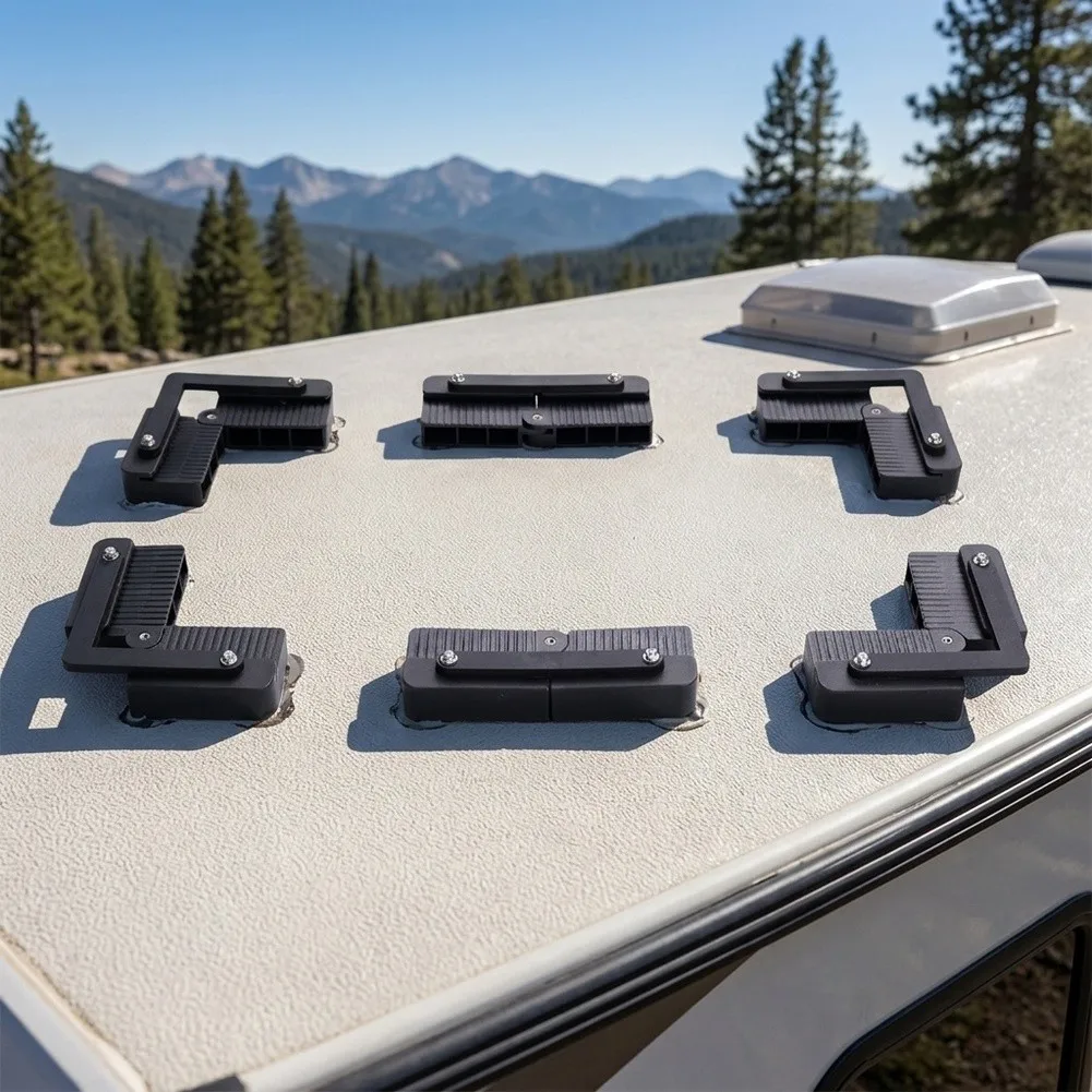 6pcs Mounting Solution for Flexible Solar Panels Designed for Yacht Cockpit Areas and RV Roof Storage Compartments
