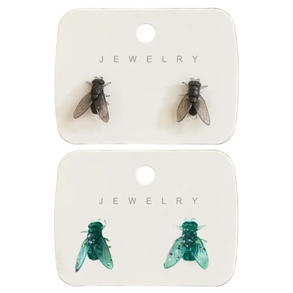 Creative Simulation Fly Earrings Black Personality Fly Ear Studs Mini Ear Jewelry for Men Women Couple Gift