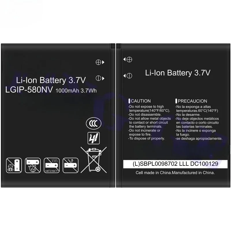 LGIP-580NV for LG AX8575 Phone Battery 0 Cycle High Quality High Capacity Battery Replacement Bateria Grade A Cell with Tools