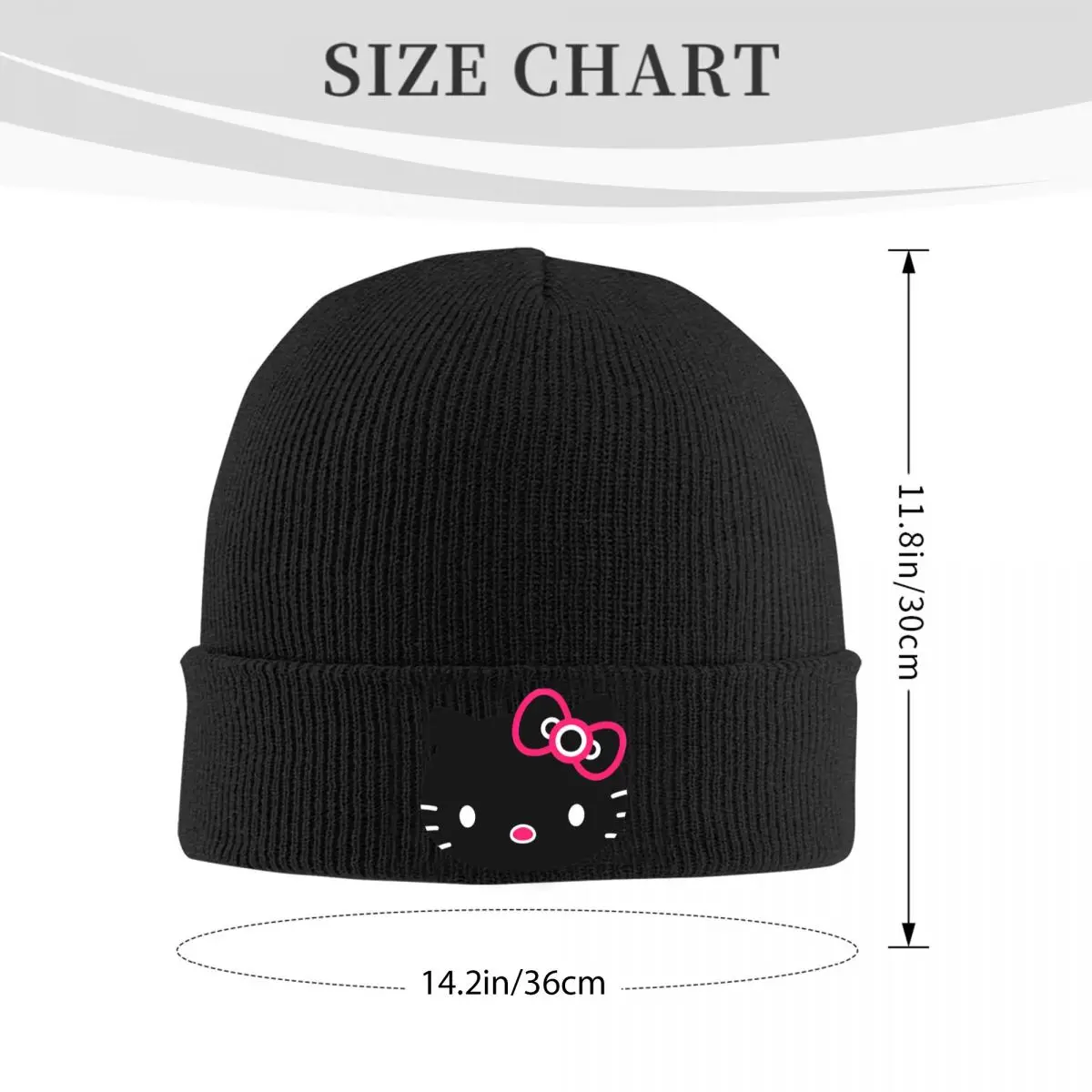 Hello Kitty Bonnet Hats Beanie Hats Design Skullies Beanies Autumn Street Y2K Men Women Unisex Hippie Head Wrap Cap