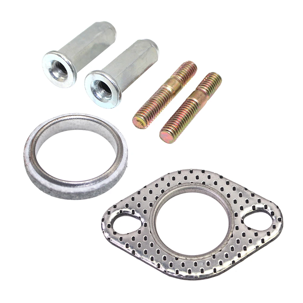 6pcs full set Exhaust Bolt Gasket Metal Exhaust Stud Nut Kit Fit for GY6125cc 150cc Scooters ATVs Go Karts Moped Quad