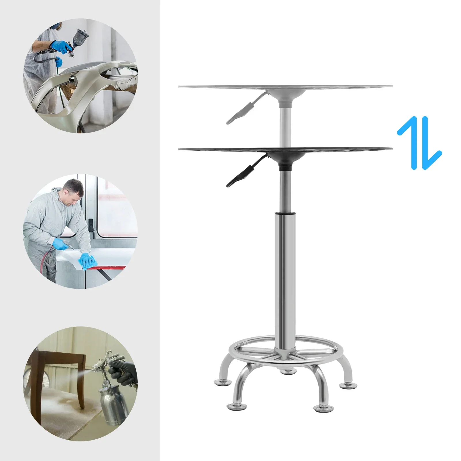 

360° Rotating Stainless Steel Spray Paint Rack, Height Adjustable Lifting Spray Painting Table，for Model Making,Statue Painting