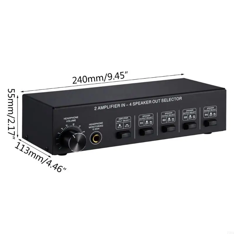 77HA STEREO AMP AMPPLIFIER / SPEAKER SELECTOR FLOX ، 2 في 4 Out Switcher مقارنة 2 أمبير أو مكبر صوت
