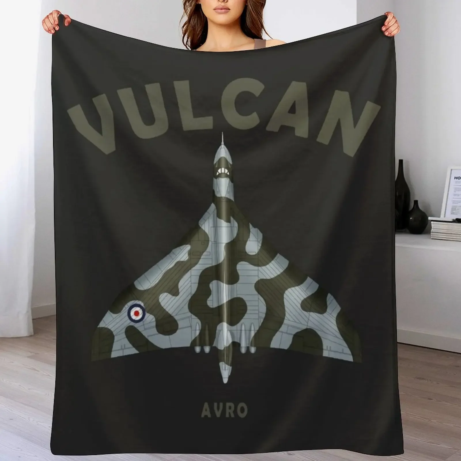 The Vulcan Bomber Blueprint Throw Blanket Warm Accent Blanket for Living Room Decoration