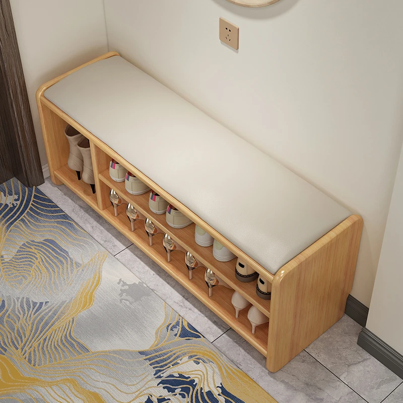 

Скандинавский табурет для пеленания обуви, бытовой вход, входная дверь из цельного дерева, может сидеть, скамейка, многослойный простой табурет для обуви, шкаф для обуви
