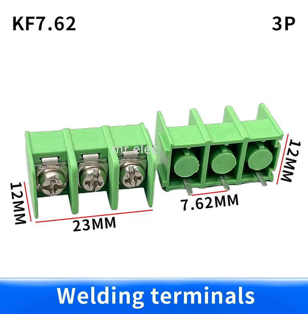 10Pcs KF7.62 3Pin 7.62mm Pitch 300V 20A PCB Pluggable Terminal Block Connectors