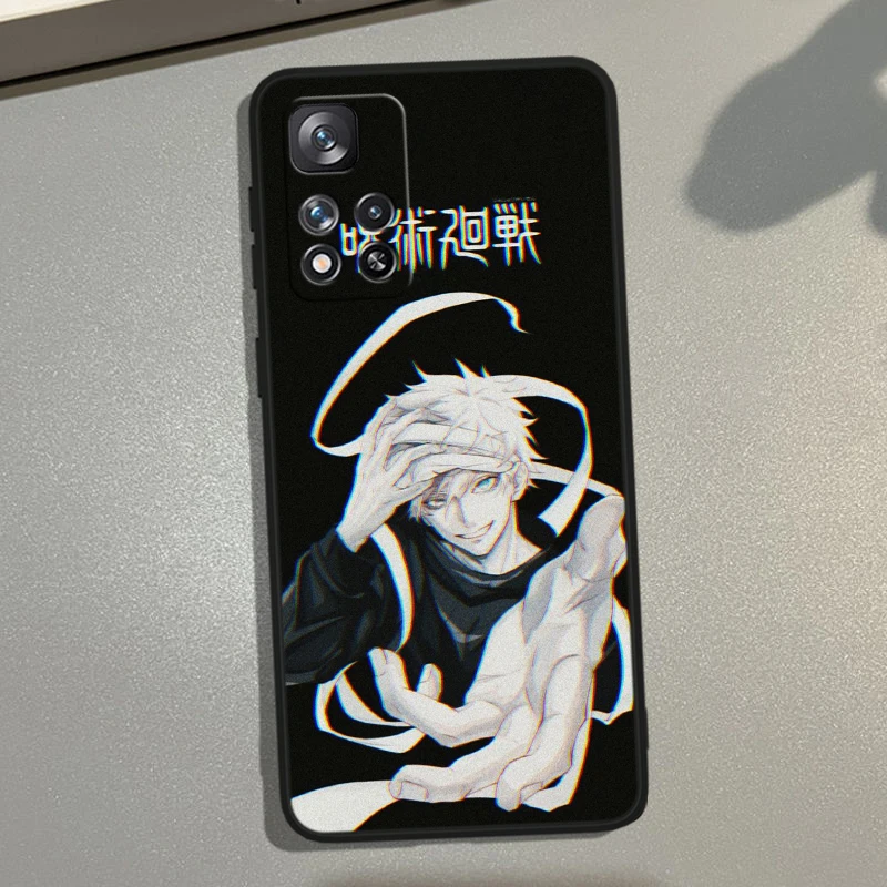 Gojo Jujutsu Kaisen Anime For Xiaomi Redmi 12 9C 9 Redmi Note 13 12 11S 11 10 Pro Plus Soft Shockproof Black Phone Case