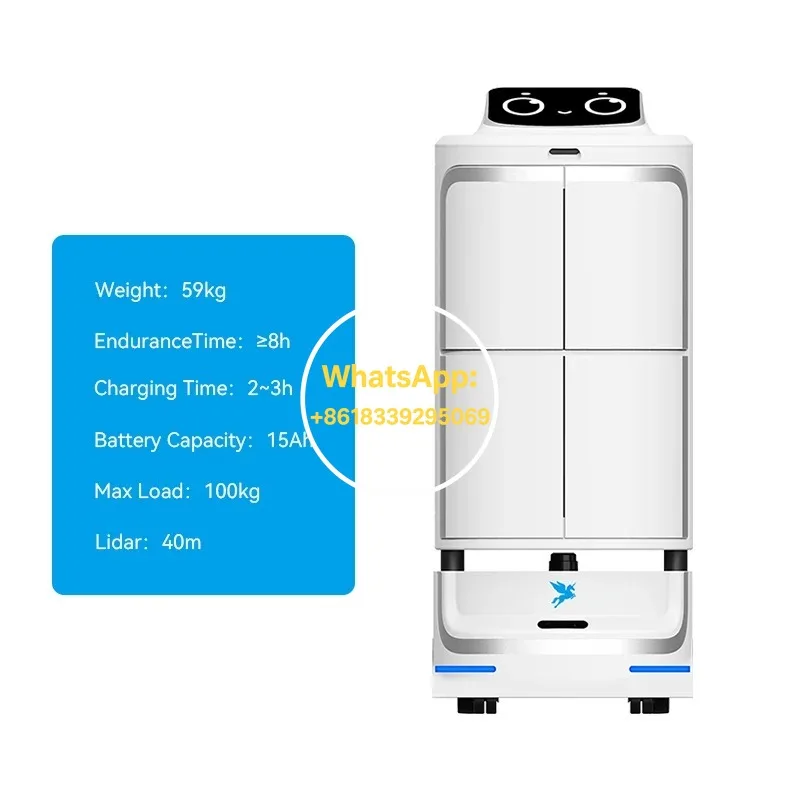 روبوت توصيل الطعام AI النادل روبوت نظام تقديم المطاعم التجارية الملاحة الذكية كفاءة خدمة مقهى الفندق العملاء #6
