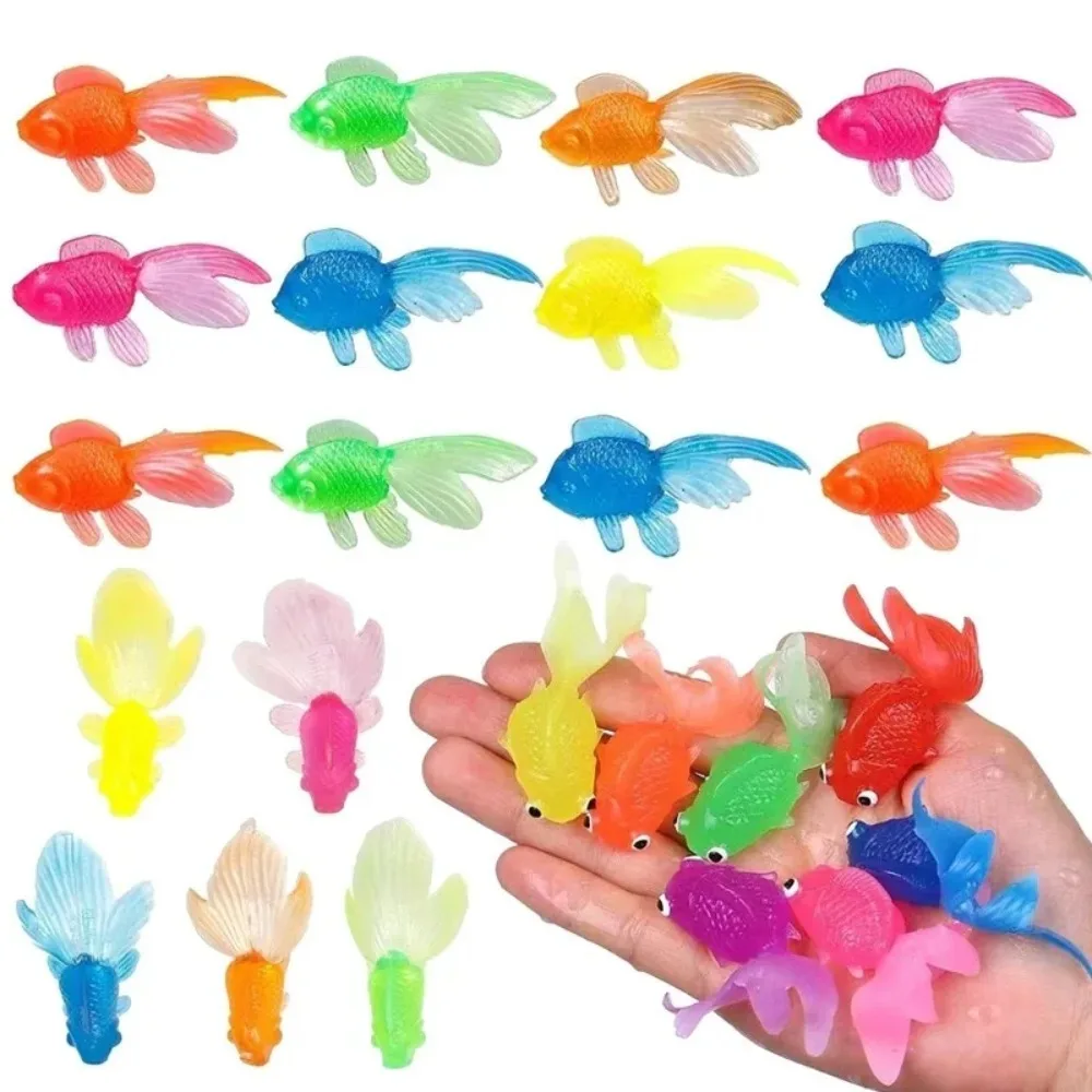 5/10PCS Floating Artificial Goldfish Realistic Rubber Fake Fish Aquarium Ornament Interactive Cat Toy