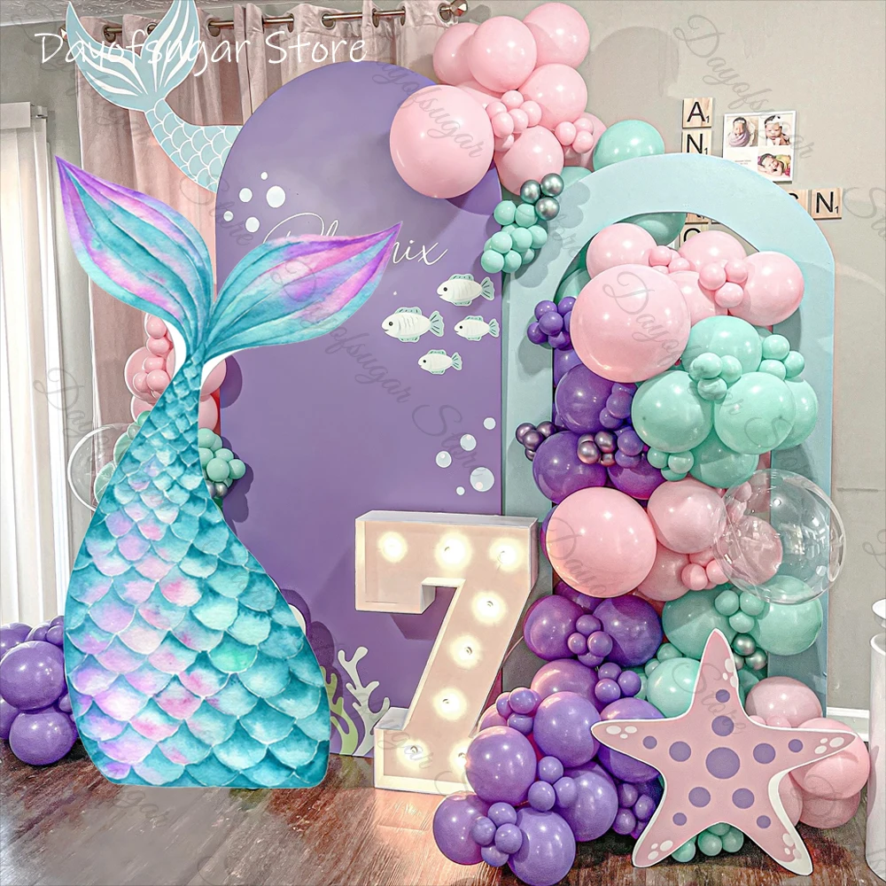 Mermaid Tail Cutout 18/36Inch Mosaic Board Mermaid Backdrop Foam Board for Under Sea Mermaid Birthday Baby Shower Party Decor