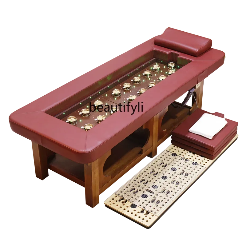 

Automatic Smoke-Free Moxibustion Bed Beauty Salon Fumigation Physiotherapy Massage Couch Whole Body Moxibustion Solid Wood