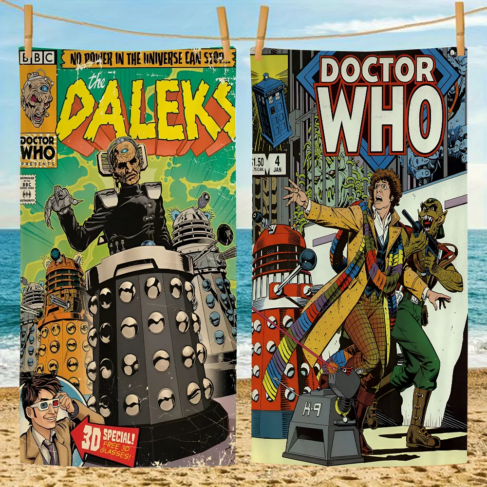 Movie D-Doctor W-Whos Beach Towel Colorful Bath Towels For Girl Microfiber Quick Dry Custom Sand Free Beach Yoga Spa Gym Pool