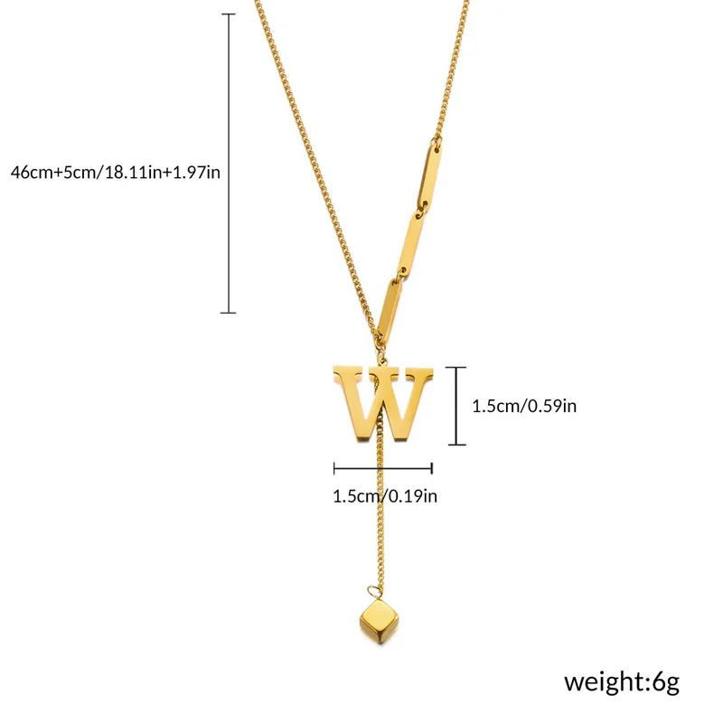 Edelstahl-Metall-Halskette mit 26 englischen Buchstaben für Damen, modische goldfarbene Kette, A-Z, Alphabet, Schlüsselbein-Halskette, Schmuck, Geschenk – Detail 28