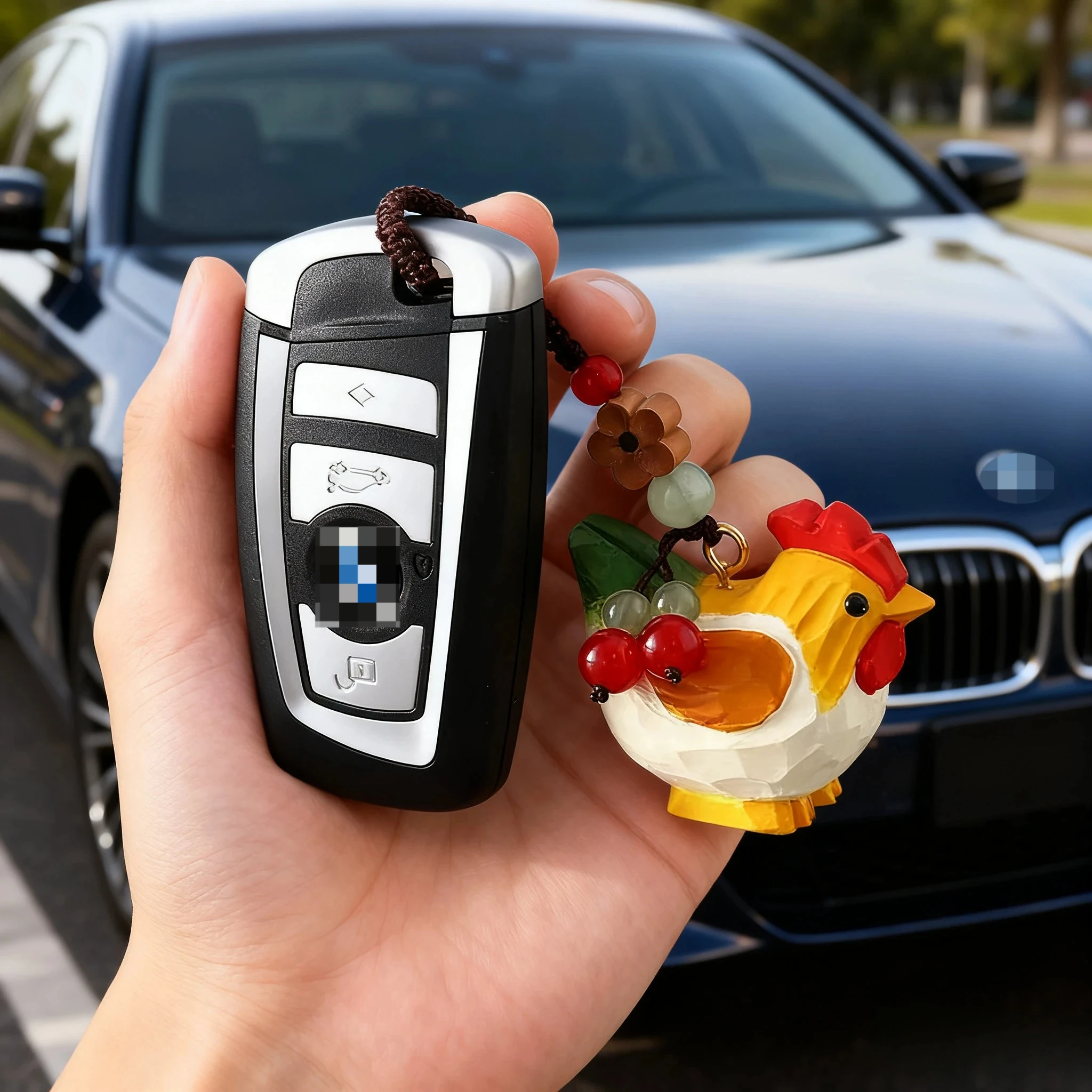 

Farm Chicken Wood Carving Cartoon Pendant，Keychain Decor，Solid Wood Keychain Bag Charm，Christmas，Gift